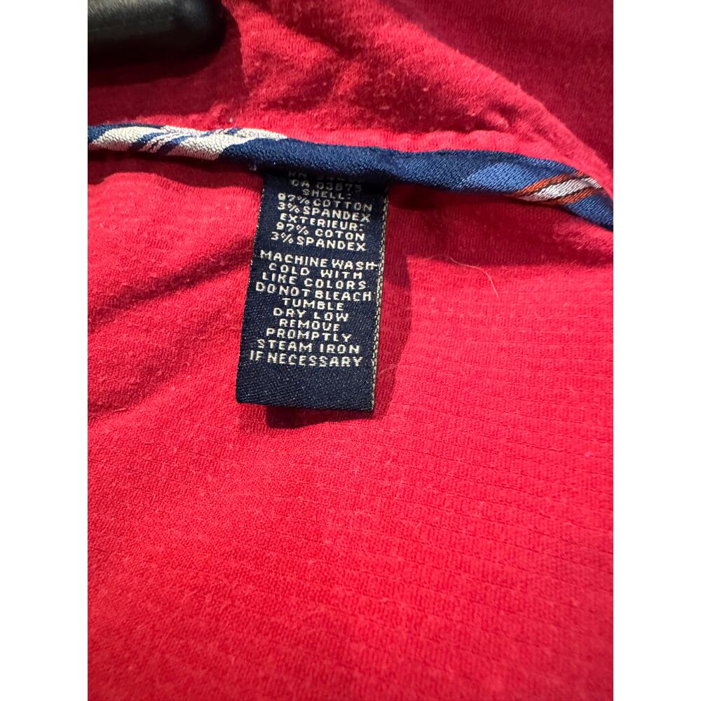 Vintage American Eagle Red Corduroy Blazer Jacket Patterned Collar Trim Size L - Picture 7 of 9